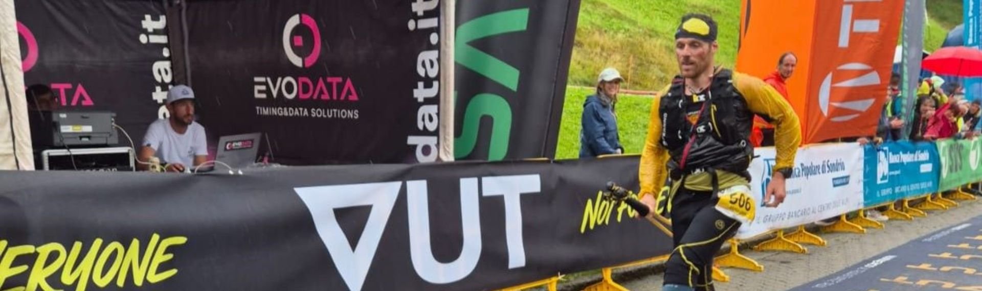 The athlete Andrea Lanfri is running at the Valmalmenco Ultra Distance Trail.