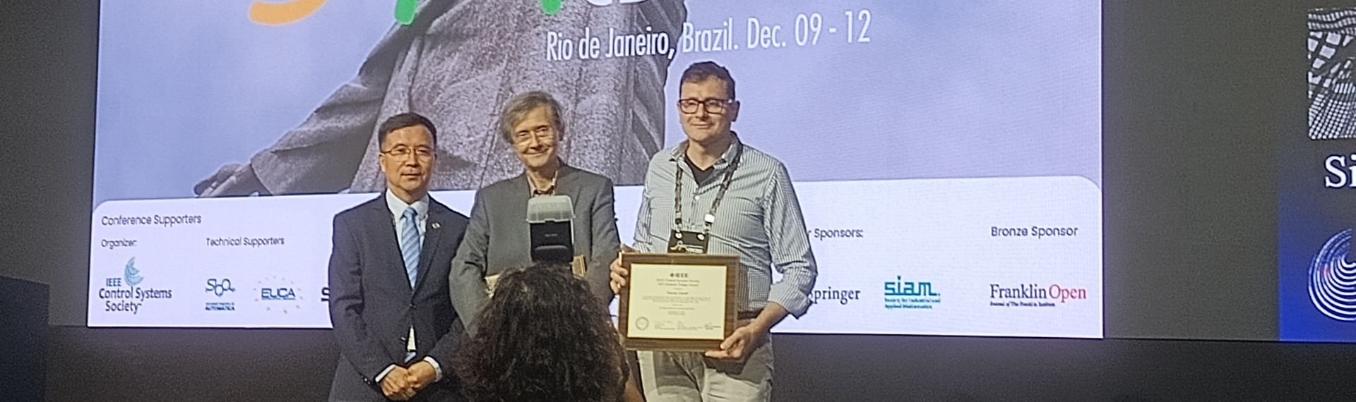 A Simone Garatti il Roberto Tempo Best CDC Paper Award