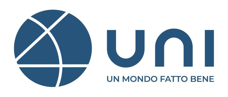 Logo featuring a blue circle intersected by white lines forming geometric shapes. Next to the circle, the word "UNI" appears in large blue letters, with the smaller text "UN MONDO FATTO BENE" below.