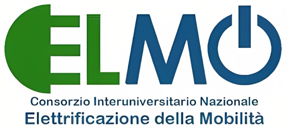 Logo featuring stylized letters "ELMO", with the last letter resembling a power button symbol, accompanied by the text "National Interuniversity Consortium for Electrification of Mobility".